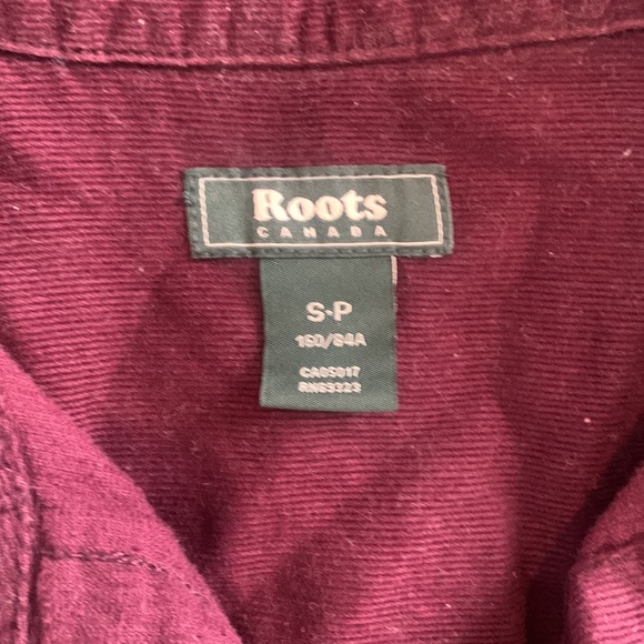ROOTS Burgandy Corduroy Button Up - Picture 2 of 4